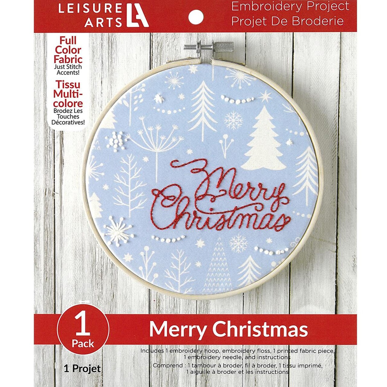 Leisure Arts Embroidery Kit 6" Merry Christmas - embroidery kit for beginners - embroidery kit for adults - cross stitch kits - cross stitch kits for beginners - embroidery patterns